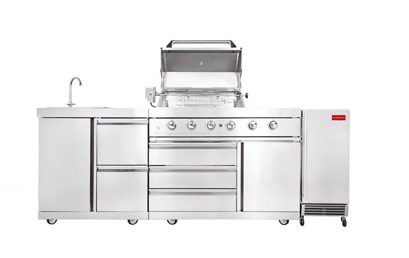 Outdoor kitchen all stainless bbq grill