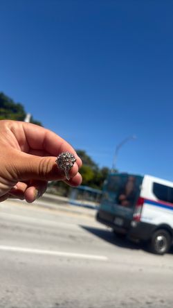 vintage 14K white-gold diamond ring