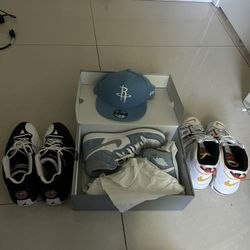  Sneakers Lot Jordan Jumpman Team 1 Jordan 1 Retro High Og Hyper Royal & Nike Air More Uptempo Rayguns