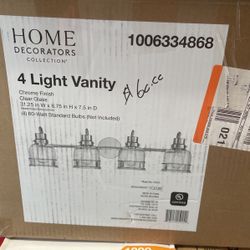 Home Decorators Collection Willow Springs 31.25 in. 4-Light Chrome Bathroom Vanity Light with Clear Glass Shade