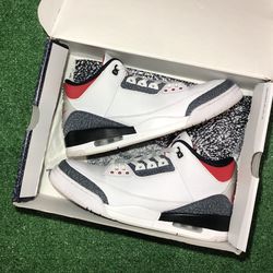 jordan 3 fire red denim size 13