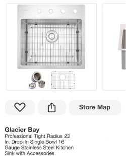 Glacier Bay Professional Tight Radius 23in. Kitchen Sink