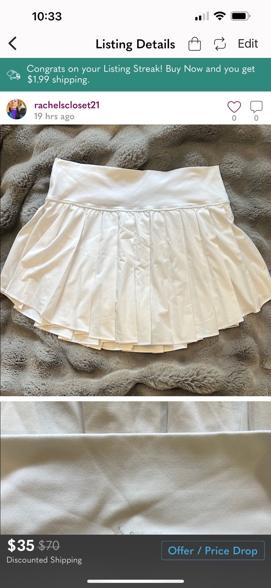 Aerie Nylon Pleated Skirt