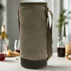 Waxed Canvas Wine Carrier Tote Bag