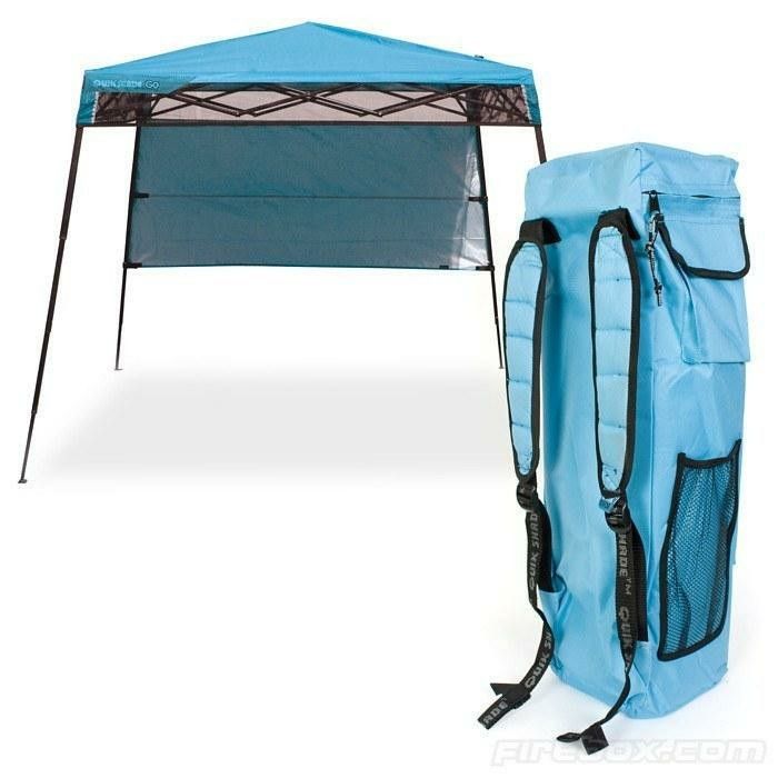 Quik Shade 6 ft. x 6 ft. Blue Go Hybrid Compact Backpack Canopy