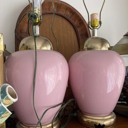 Lamps Vintage Pink Glass 