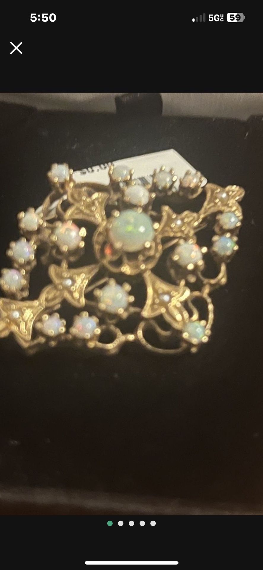 14k Vintage Gorgeous Opal Pendant Brooch Combo