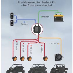 KEMIMOTO UTV Turn Signal Kit with Horn, Pre-Wired, Plug and Play UTV ATV Blinker with Rocker Switch, Hazard Light, Universal Street Legal Kit Compatib