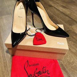 Kate Pointed Toe Patent Leather Pump (Women) Christian Louboutin Size 38.5