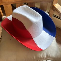HOME DECOR Red White & Blue Patriotic Western Hat 