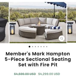 Patio Set with Propane Fireplace