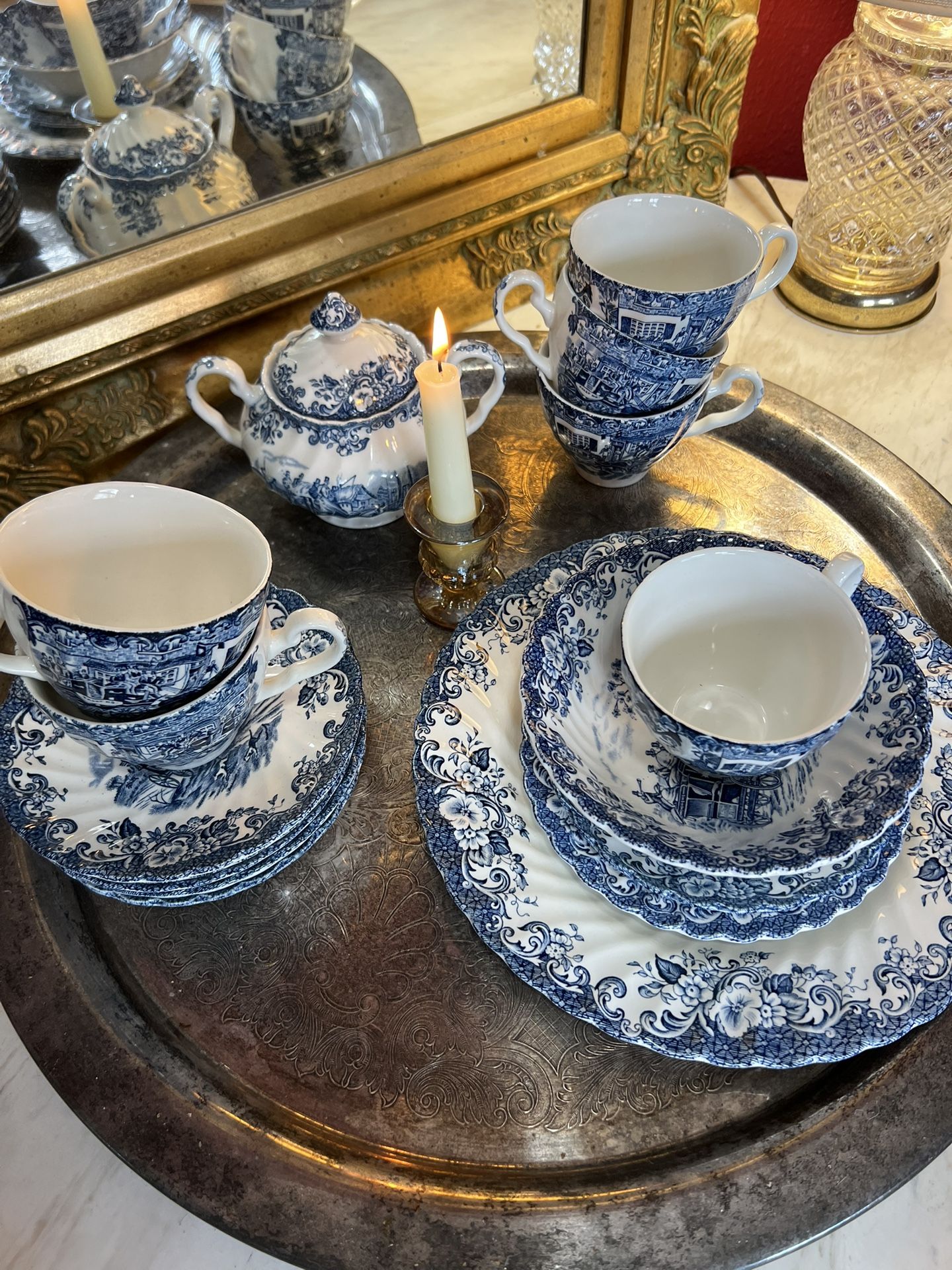 Johnson Bros Blue and White Dishes