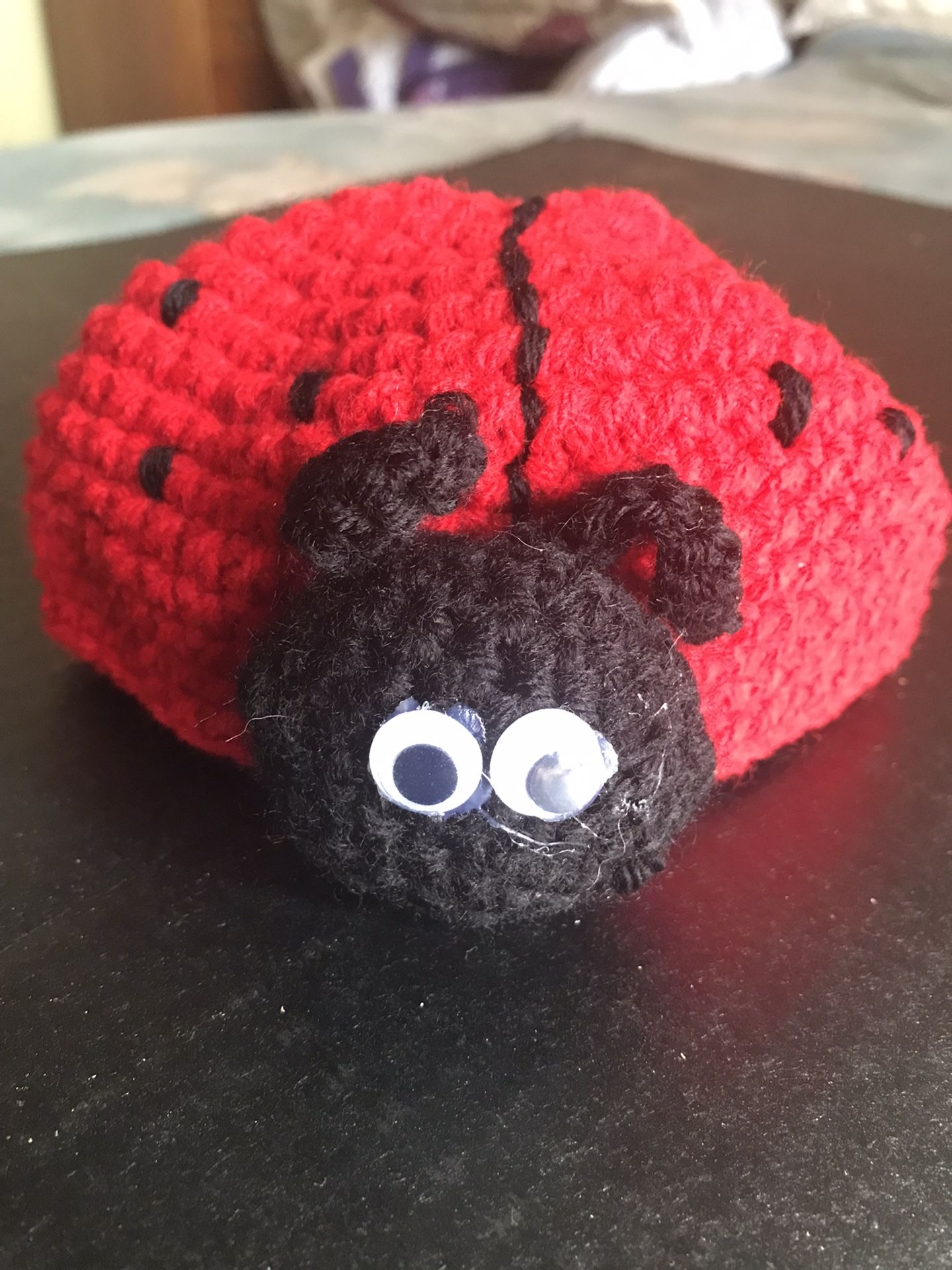 Crocheted Ladybug Baby Hat