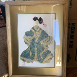 WELL KNOWN ARTIST ORIENTAL LADY COLLAGE