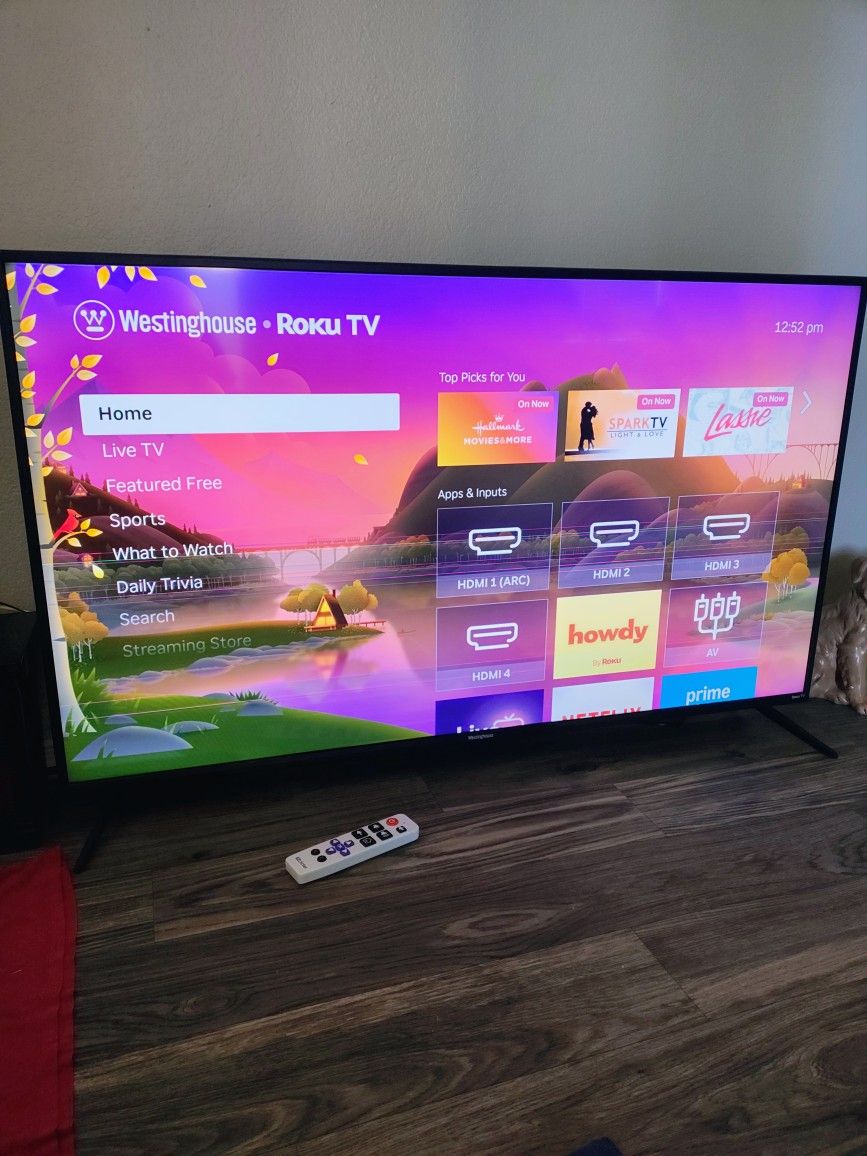 Westinghouse 55 Inch Smart TV....Some Fine Lines Going Across The TV On The Bottom But When Watching I Don't Notice It To Much