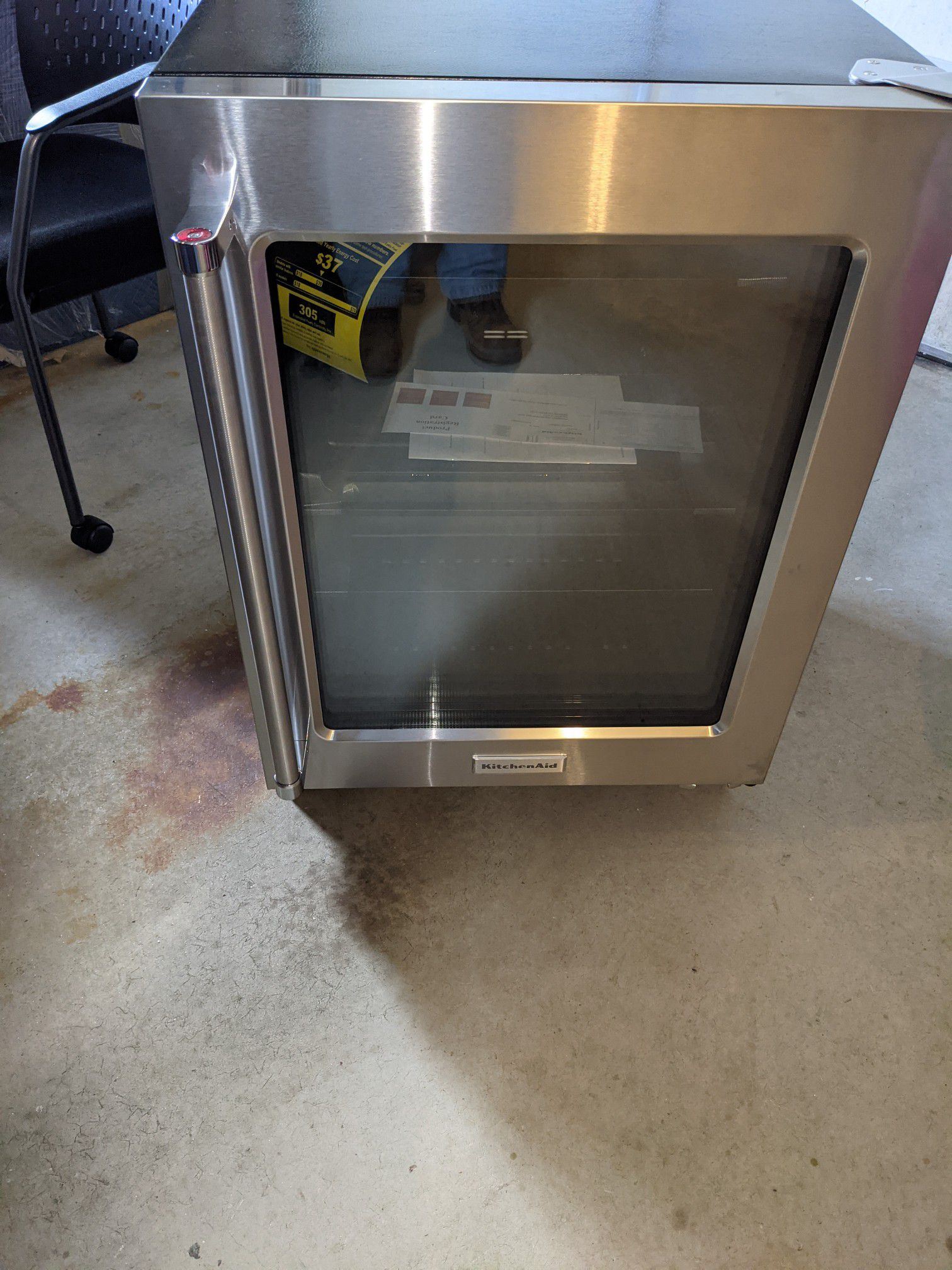KitchenAid 5.1-cu ft Stainless Steel Built-In/Freestanding Beverage Refrigerator