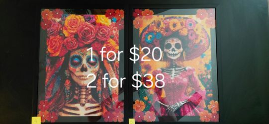 Framed Day of the Dead Diamond Painting Art