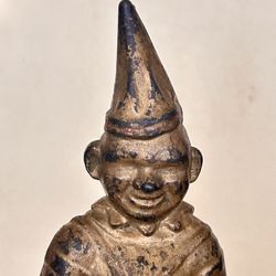 Antique Cast Iron Toy Coin Bank — Circus Clown 1910's A.C. Williams — Height 6"