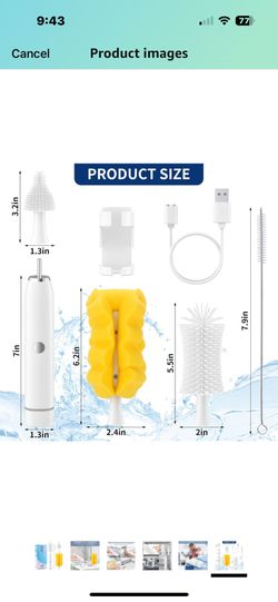Electric Baby Bottle Brush Set, Travel Baby Bottle Electric Cleaner