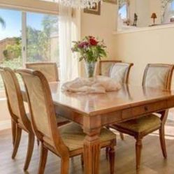 Ethan Allen Dining Set with six chairs