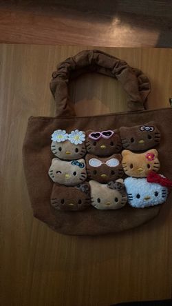 Hello Kitty Plush Tote Bag Brown