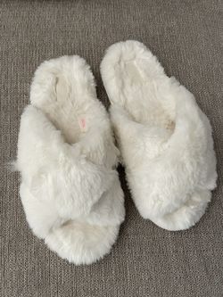 VS PINK Faux Fur Slippers