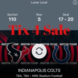 4 Houston Texans Vs Indianapolis Colts