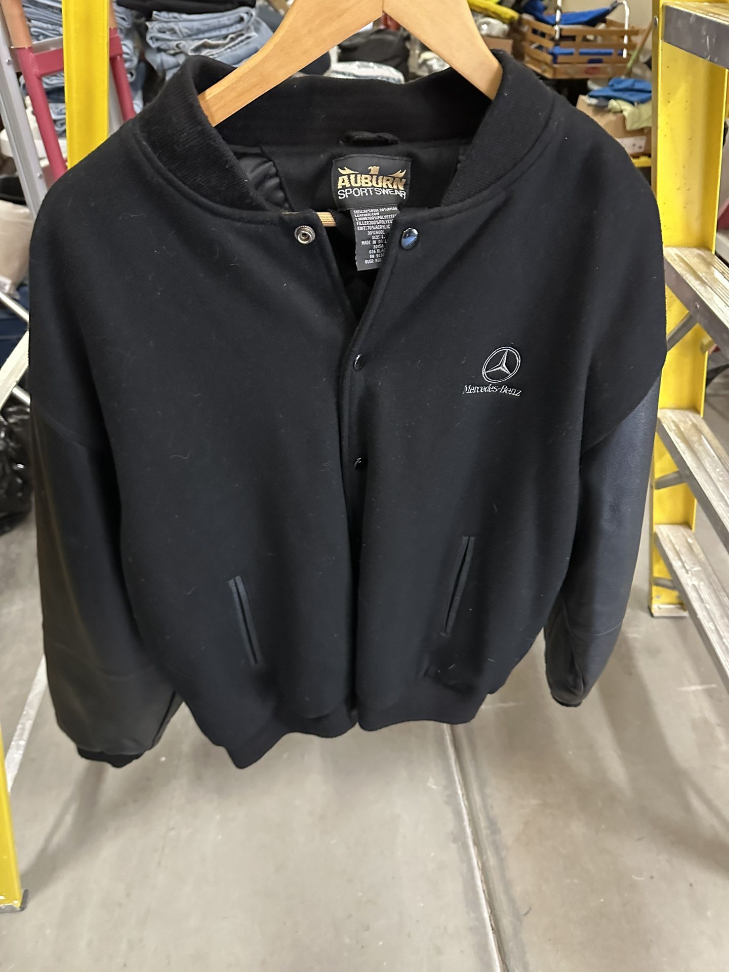 Men’s Letterman Style Jacket With Mercedes Logo. New Size Large