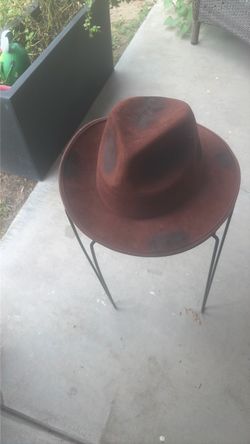 Brown Wide Brim Fedora Hat