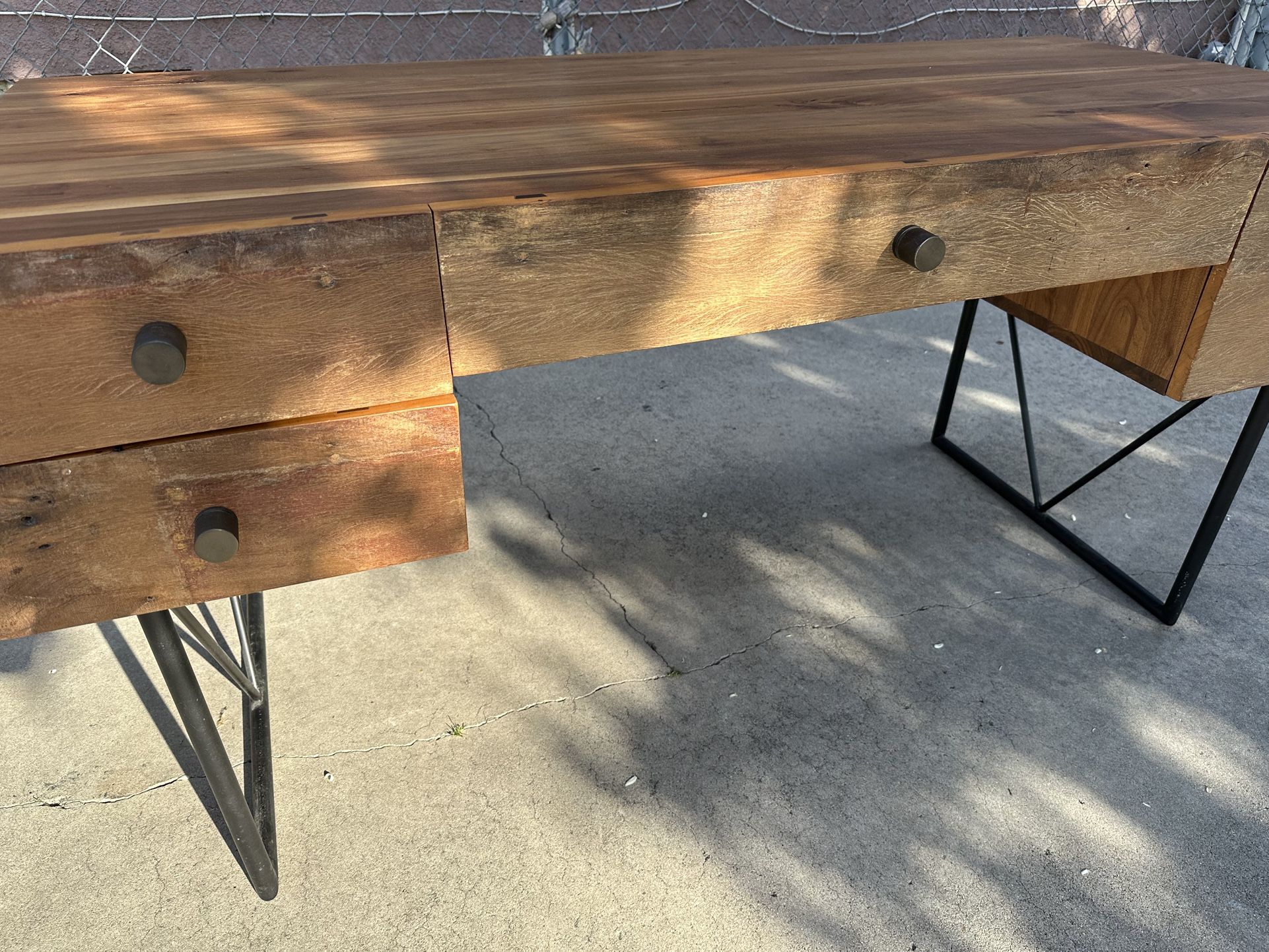 Crate And Barrel Rustic Reclaimed Wood Desk.