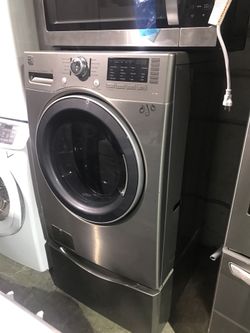 washer front load kenmore with pedestal
