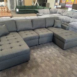 Charcoal Black Sofa Sectional 