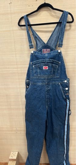 Revolt Denim Bib Overalls with Side Stripe