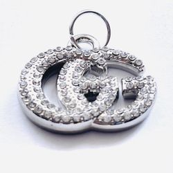 Gucci Pendant Crystal's & Silver Logo GG