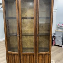 Vintage Drexel Heritage Campaign Style China Cabinet