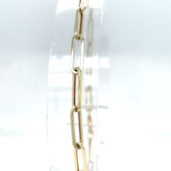 14KT Yellow Gold 7” Paper Clip Bracelet 1.45g 3mm 187982