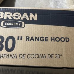 Broan black range hood brand new in box 30” / under cabinet 
