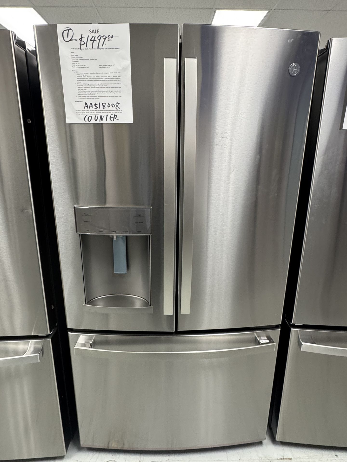Counter Depth Refrigerator With Water And Ice 