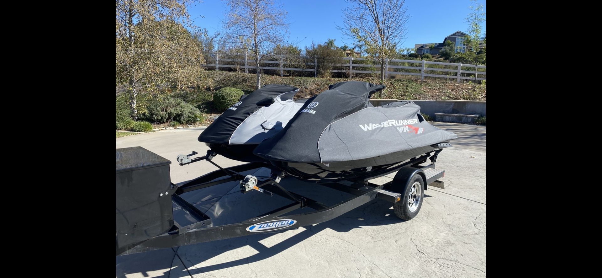 2016 ZIEMAN DUAL JET SKI TRAILER Storage Box FUEL CAN HOLDER New Tires