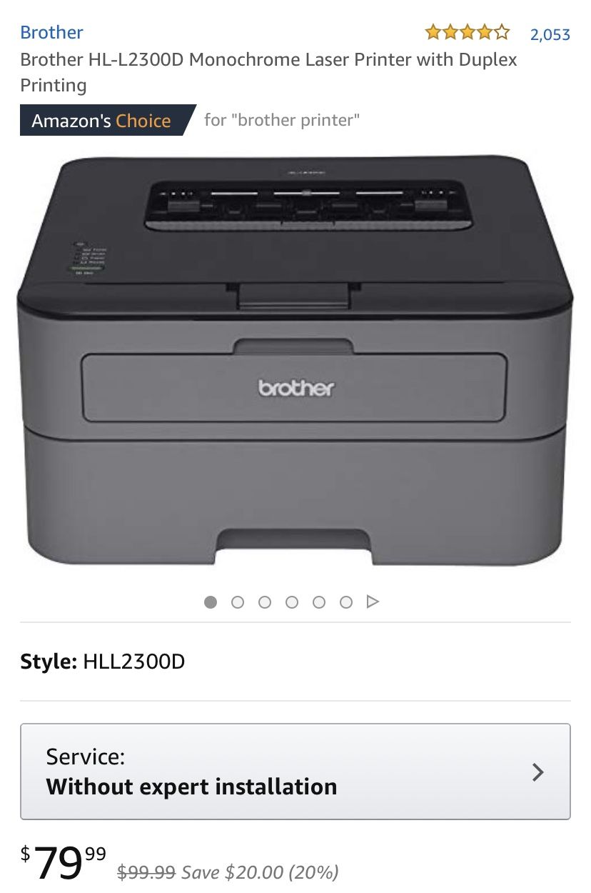 Brother HL-L2300D Monochrome Laser Printer with New Cartridge