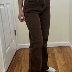 High Waisted Holister Brown Jeans