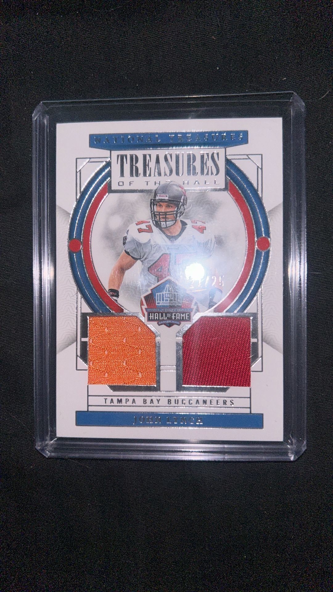 2023 Panini National Treasures John Lynch Hall Of Fame Dual Patch Football Card