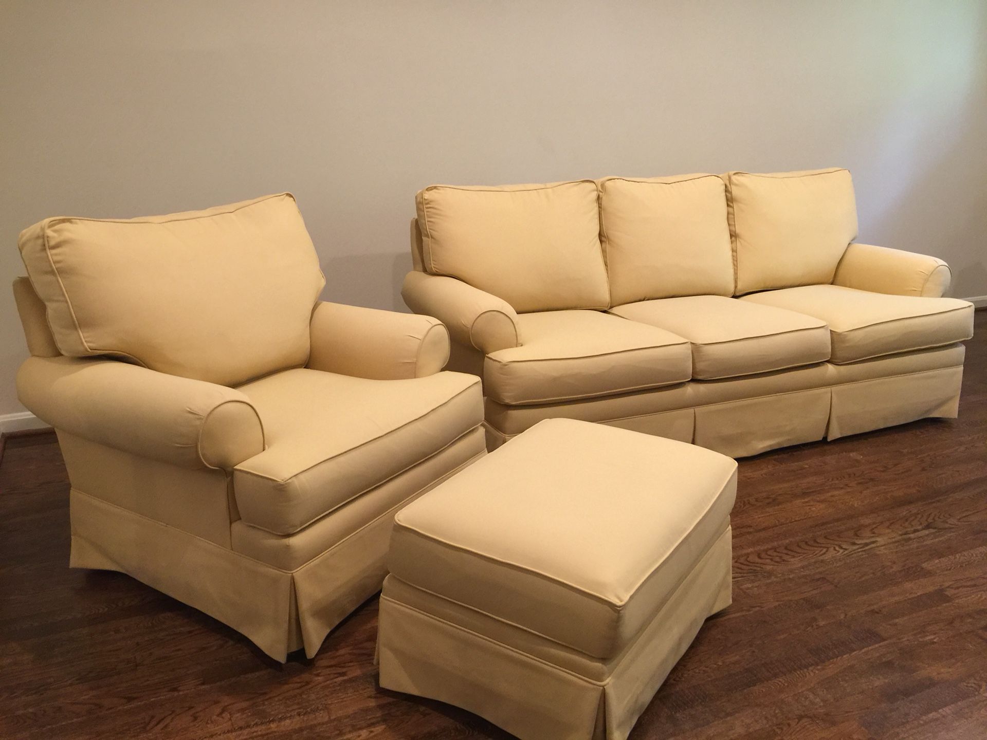 Thomasville sofa and matching oversized chair and ottoman