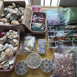 Huge LOT of Crafting Supplies Crafts Creative Seashells Stones Jewelry