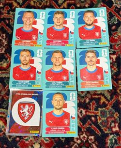 WORLD CUP 2026 PANINI STICKER.CZECH REPUBLIC TEAM. LOT OF 8 STICKERS. BRASIL Edition