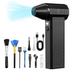 180,000 rpm Electric Dust Blower, 4-Speed Compressed Air Duster Compressor with 10000 mAh, Electric Dust Blower Battery Air Pressure Spray for Car, So