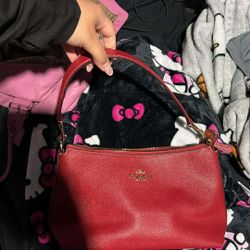 Red Coach Shoulder Bag