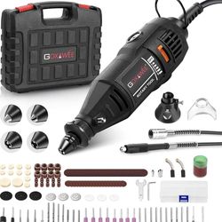 🔥Brand new🔥 Rotary Tool Kit with MultiPro Keyless Chuck and Flex Shaft -140pcs Accessories Variable Speed Electric Drill Set for Handmade Crafting P