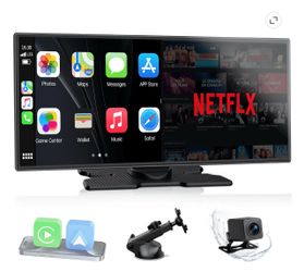 10.25" Wireless CarPlay & Android Auto Built-in Video Apps, Split Screen, 1920x720P Touchscreen, Backup Camera, Dual WiFi, FM/AUX, OTA