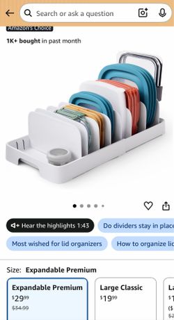 Expandable Lid/Top Organizer